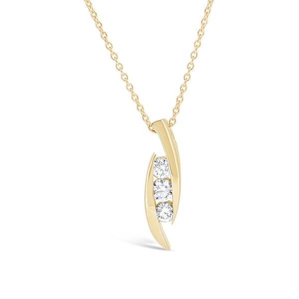 Collier en or jaune serti d'un diamant. main image 0