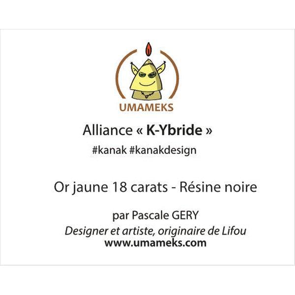 Alliance ruban en or jaune : largeur 5 mm motifs K-YBRIDE – DIAM'S NC
