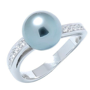 Bague en or blanc et perle de Tahiti – DIAM'S NC