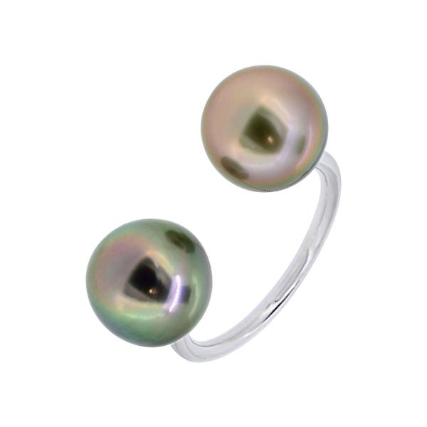 Bague "toi Et Moi" En Argent Massif Avec Onyx - Taille 52, Occasion