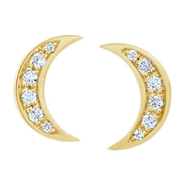 Boucles d'oreilles en or jaune Lune serties de diamants.-Boucles d'oreilles diamants-Marque:Référence: D6.86Métal: Or jauneTitre: 18 caratsPoids du métal: 1,00 GrType de pierre: Diamant(s)Poids: 0,09 CtForme - taille: Taille brillantCouleur: FPureté: SI1Type de pierre (2): Poids (2): 0,08 CtForme - taille (2): Couleur (2): Pureté (2):-DIAM'S- D6.86-DIAM'S NC