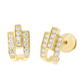 Boucles d'oreilles en or jaune serties de diamants.-Boucles d'oreilles diamants-Marque:Référence: D6.42Métal: Or jauneTitre: 18 caratsPoids du métal: 3,10 GrType de pierre: Diamant(s)Poids: 0,28 CtForme - taille: Taille brillantCouleur: FPureté: SI1-DIAM'S- D6.42-DIAM'S NC
