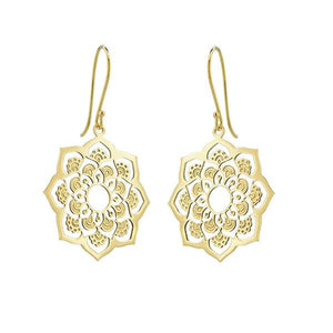 Boucles d'oreilles pendante mandala en or jaune-Boucles d'oreilles or et argent-Marque:Référence: L6.59Métal: Or jauneTitre: 18 caratsPoids du métal: 3,20 Gr-DIAM'S- -DIAM'S NC