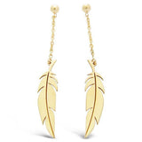Boucles d'oreilles plumes pendantes en or jaune.-Boucles d'oreilles or et argent-Marque:Référence: L6.7M tal: Or jauneTitre: 18 caratsPoids du m tal: 1,80 Gr-DIAM'S- -DIAM'S NC
