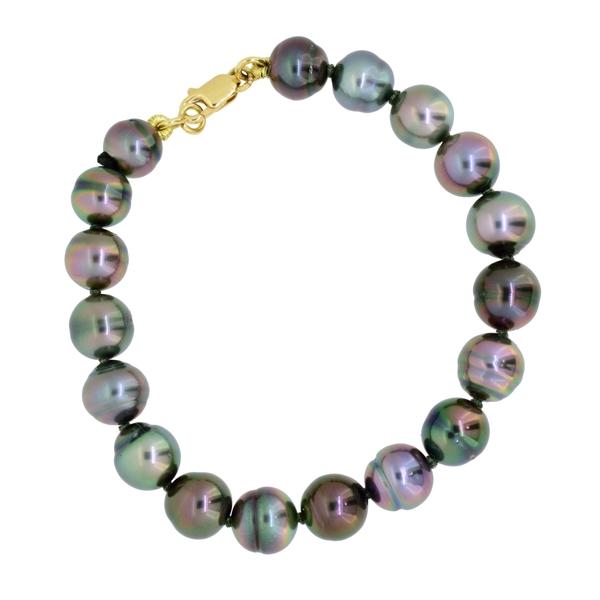 Bracelet 16 perles cerclées de Tahiti 8 à 9,5 mm fermoir en or jaune 18 carats.-Bracelets perle-Marque:Référence: BR-PERLE-230Métal: Or jauneTitre: 18 caratsPoids du métal: 1,55 Gr-DIAM'S- -DIAM'S NC