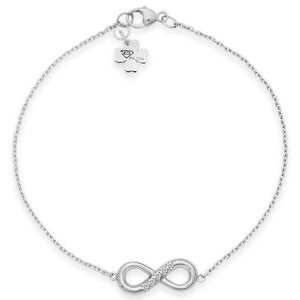 Bracelet Infinity en or blanc serti de diamants.-Bracelets diamants-Marque:Référence: D4.47-OBMétal: Or blancTitre: 18 caratsPoids du métal: 1,80 GrType de pierre: Diamant(s)Poids: 0,05 CtForme - taille: Taille brillantCouleur: FPureté: SI1-DIAM'S- -DIAM'S NC