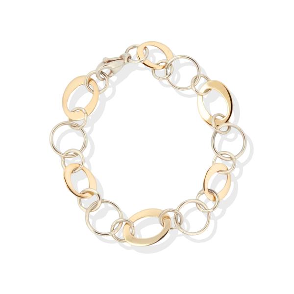 Bracelet en argent 925 et or jaune 18 carats-Bracelets or et argent-Marque: Référence: L4.14-OJ-AMétal: Or jauneTitre: 18 caratsPoids du métal: 8,70 Gr-DIAM'S- -DIAM'S NC