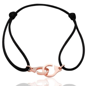 Bracelet menottes en or rose cordon satin.-Bracelets or et argent-Marque:Référence: M-ROMétal: Or roseTitre: 18 caratsPoids du métal: 2,10 Gr-DIAM'S- -DIAM'S NC