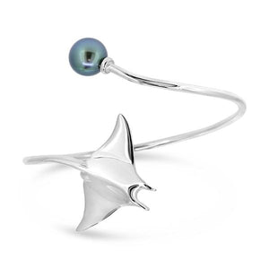 Bracelet raie manta en argent 925 1 perle de Tahiti semi baroque 10.6/11.5mm-Bracelets perle-Marque:Référence: 3.742-BR-A-P 96Métal: ArgentTitre: 925Poids du métal: 10,30 Gr-DIAM'S- -DIAM'S NC