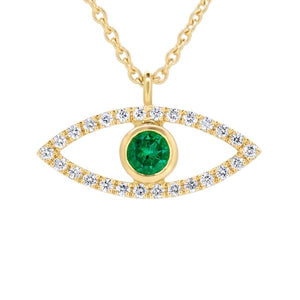 Collier or jaune serti d'une émeraude de laboratoire et de diamants.-Pendentifs & Colliers pierres précieuses-Marque: Référence: D3.176-EMLABMétal: Or jauneTitre: 18 caratsPoids du métal: 1,93 GrType de pierre: Emeraude de laboratoirePoids: 0,10 CtForme - taille: RondeCouleur: VertType de pierre (2): Diamant(s)Poids (2): 0,21 CtForme - taille (2): Taille brillantCouleur (2): FPureté (2): SI1-DIAM'S- -DIAM'S NC