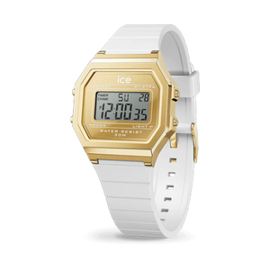 ICE digit retro - Metal gold mirror - White - Small-Montres femme-Marque:Référence: 022733-ICE WATCH- -DIAM'S NC