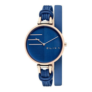 Montre femme cuir bleu-Montres femme-Marque:Référence: E136-L587-ELIXA- -DIAM'S NC