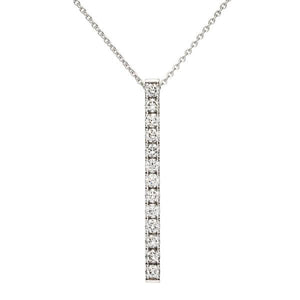 Pendentif barrette en or blanc serti de diamants.-Pendentifs & Colliers diamants-Marque:Référence: D3.128-OBMétal: Or blancTitre: 18 caratsPoids du métal: 2,90 GrType de pierre: Diamant(s)Poids: 0,78 CtForme - taille: Taille brillantCouleur: FPureté: SI1-DIAM'S- -DIAM'S NC