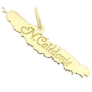 Pendentif carte Nouvelle Cal donie en or jaune.-Pendentifs carte du caillou et des iles-Marque:Référence: L5.22M tal: Or jauneTitre: 18 caratsPoids du m tal: 0,70 Gr-DIAM'S- -DIAM'S NC