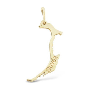 Pendentif carte d' Ouvéa en or jaune.-Pendentifs carte du caillou et des iles-Marque:Référence: L5.45Métal: Or jauneTitre: 18 caratsPoids du métal: 0,50 Gr-DIAM'S- -DIAM'S NC