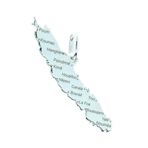 Pendentif carte de Calédonie ville en argent.-Pendentifs carte du caillou et des iles-Marque: Référence: L5.44/AMétal: ArgentTitre: 925Poids du métal: 0,60 Gr-DIAM'S- -DIAM'S NC