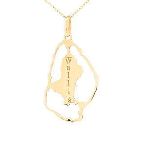 Pendentif carte de Wallis et son lagon en or jaune.-Pendentifs carte du caillou et des iles-Marque:Référence: L5.59Métal: Or jauneTitre: 18 caratsPoids du métal: 1,90 Gr-DIAM'S- -DIAM'S NC