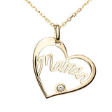 Pendentif coeur Maman en or jaune serti dun diamant-Pendentifs & Colliers diamants-Marque:Référence: L3.71Métal: Or jauneTitre: 18 caratsPoids du métal: 1,00 GrType de pierre: Diamant(s)Poids: 0,02 CtForme - taille: Taille brillantCouleur: FPureté: SI1-DIAM'S- L3.71-DIAM'S NC