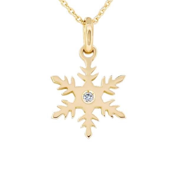 Pendentif flocon de neige en or jaune serti d'un diamant – DIAM'S NC