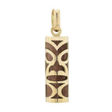 Pendentif tiki chambranle en or jaune bois de santal de Lifou et sa fiole de parfum de Santal-Pendentifs Tiki-Marque:Référence: L5.99/BSMétal: Or jauneTitre: 18 caratsPoids du métal: 0,61 Gr-DIAM'S- L5.99/BS-DIAM'S NC