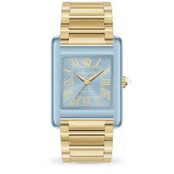 WP6 - Metal & clear mix - Gold - Soft blue - 27x38mm