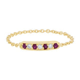 bague en or jaune 18 carats, 3 diamants de 0,01 carat en F,SI1 et 4 rubis 1,3-Bagues pierres précieuses-Marque:Référence: D9.38-BTRUMétal: Or jauneTitre: 18 caratsPoids du métal: 0,73 GrPoids: 0,03 CtComment choisir sa taille de doigt:cliquer pour découvrir notre guide des tailles imprimable-DIAM'S- -DIAM'S NC