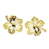 Boucles d'oreille hibiscus en or jaune.-Boucles d'oreilles or et argent-Marque:Référence: L5.20-FMétal: Or jauneTitre: 18 caratsPoids du métal: 1,20 Gr-DIAM'S- -DIAM'S NC