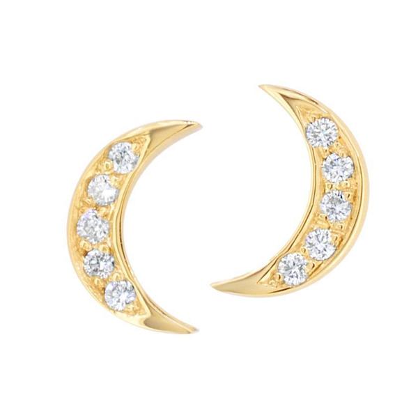 Boucles d'oreilles lune en or jaune serties de diamants.-Boucles d'oreilles diamants-Marque:Référence: D6.82Métal: Or jauneTitre: 18 caratsPoids du métal: 0,70 GrType de pierre: Diamant(s)Poids: 0,03 CtForme - taille: Taille brillantCouleur: FPureté: SI1-DIAM'S- D6.82-DIAM'S NC