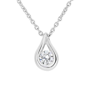 Collier goutte en or blanc serti d'un diamant.-Pendentifs & Colliers diamants-Marque:Référence: 3.908/OBMétal: Or blancTitre: 18 caratsPoids du métal: 1,73 GrType de pierre: Diamant(s)Poids: 0,10 CtForme - taille: Taille brillantCouleur: FPureté: SI1-DIAM'S- -DIAM'S NC