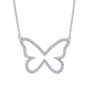 Collier papillon en or blanc serti de diamants.-Pendentifs & Colliers diamants-Marque:Référence: D3.111-OBMétal: Or blancTitre: 18 caratsPoids du métal: 3,80 GrType de pierre: Diamant(s)Poids: 0,58 CtForme - taille: Taille brillantCouleur: FPureté: SI1Type de pierre (2): Poids (2): 0,41 CtForme - taille (2): Couleur (2): Pureté (2):-DIAM'S- -DIAM'S NC