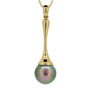 Pendentif en or jaune et une perle de Tahiti 10.6/11.5 mm.-Pendentifs & Colliers perle-Marque:Référence: 3.952/962Métal: Or jauneTitre: 18 caratsPoids du métal: 2,50 GrType de pierre: Perle de TAHITI-DIAM'S- -DIAM'S NC