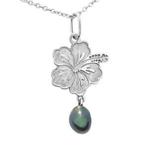 Pendentif hibiscus en argent avec 1 keishi.-Pendentifs & Colliers perle-Marque:Référence: L5.4-A-KEIMétal: ArgentTitre: 925Poids du métal: 0,90 Gr-DIAM'S- -DIAM'S NC