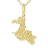Pendentif île de Lifou en or jaune.-Pendentifs carte du caillou et des iles-Marque:Référence: L5.47Métal: Or jauneTitre: 18 caratsPoids du métal: 0,50 Gr-DIAM'S- -DIAM'S NC